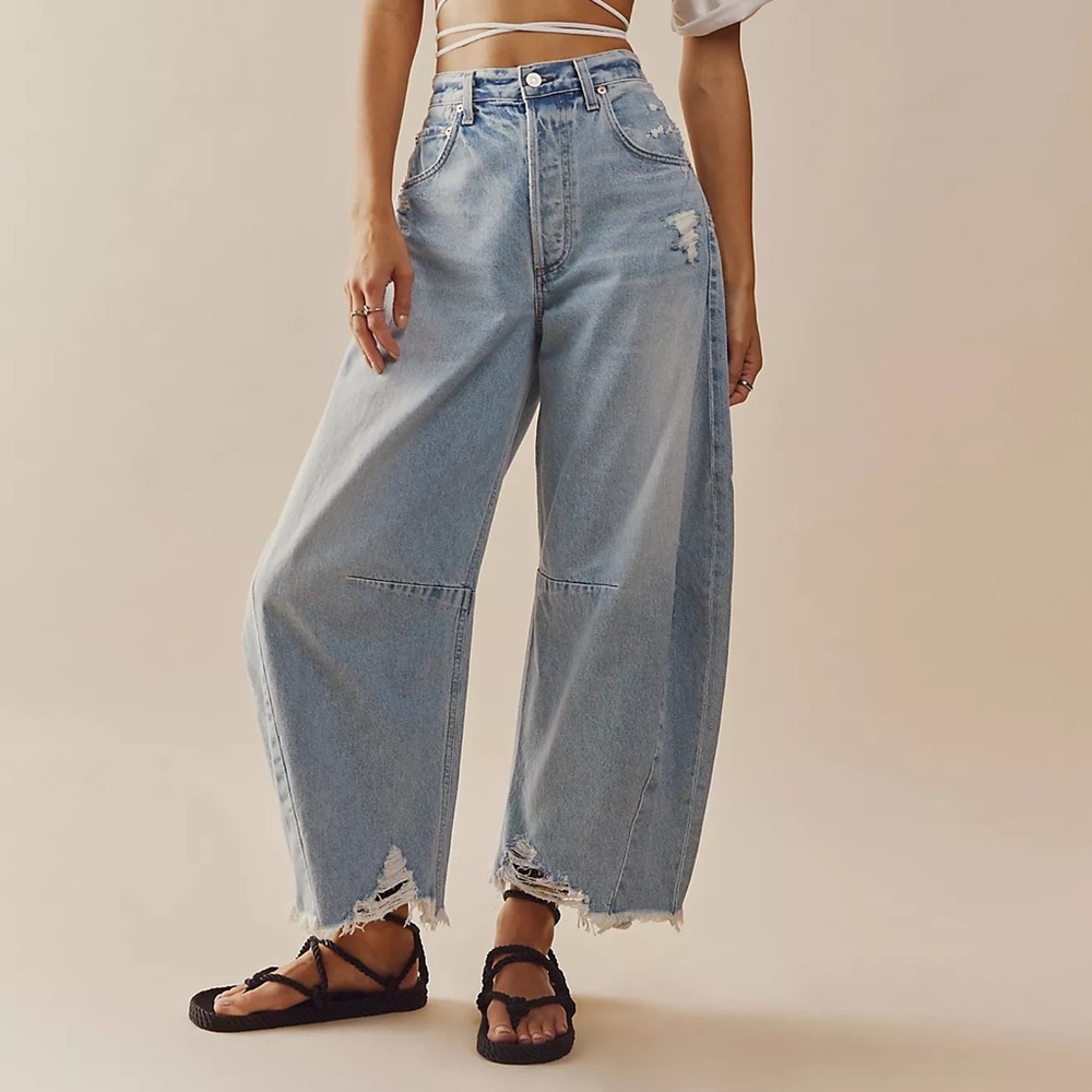 Citizens Of Humanity Sky Blue Distressed High Rise Jeans